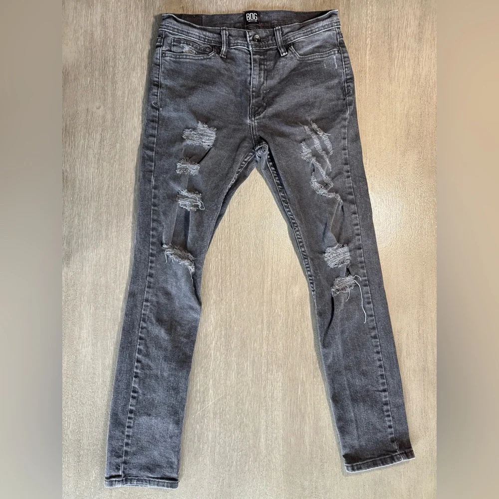 BDG Urban Outfitters Black Denim Distressed Skinny Fit Jeans 30 by 30